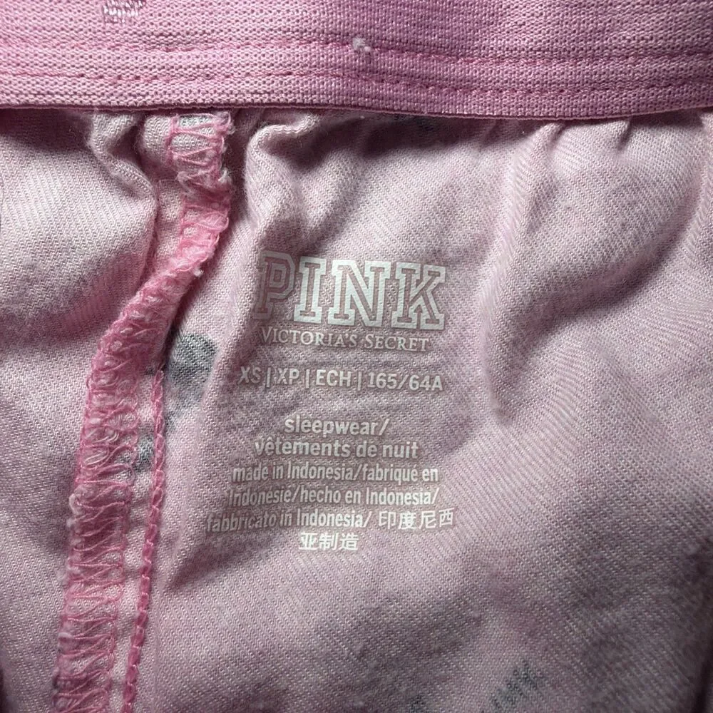 Victoria's Secret‎ PINK Logo Cotton Elastic Waist PJ Short Sleepwear Pink XS
